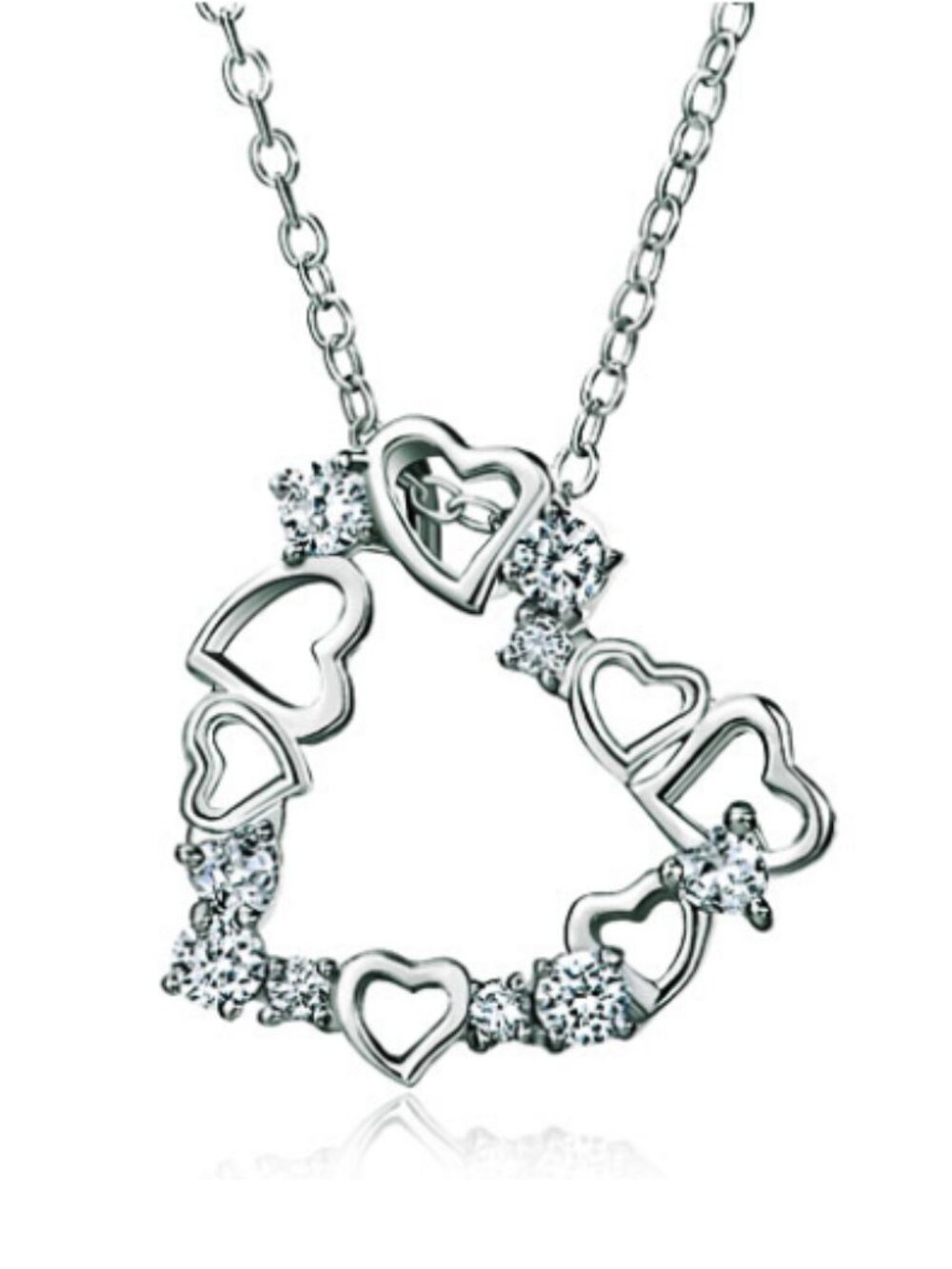 NEW Pugster 925 Sterling Silver Heart Love Pendant 16 1/2" Necklace